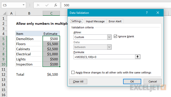 Data Validation Require Specific Multiple - Excel Formula | Exceljet